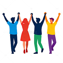 多彩人群庆祝插图