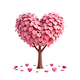 心形树浪漫爱情纸艺设计