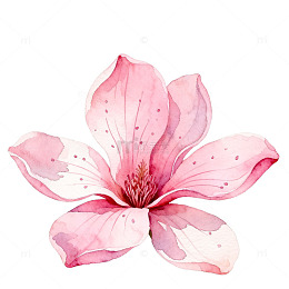 水彩樱花插画设计素材