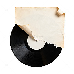 复古唱片与旧纸创意