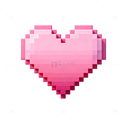 像素爱心装饰图案设计元素