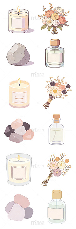 香氛花艺手绘简约