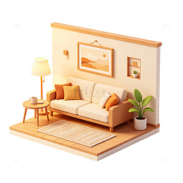 居家民宿卡通立体