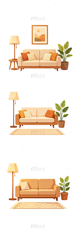 居家民宿卡通扁平暖色