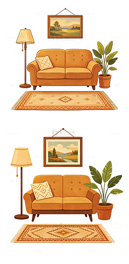 居家民宿卡通扁平风