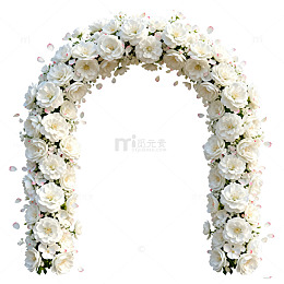 白色花卉婚礼拱门装饰设计素材