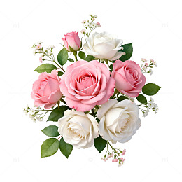 浪漫花束插画设计素材