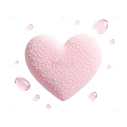 粉红心形水滴浪漫设计元素