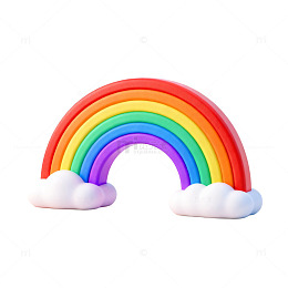 彩虹云朵卡通图片