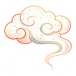传统云纹装饰图案矢量素材