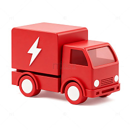 物流车红色3D物流车