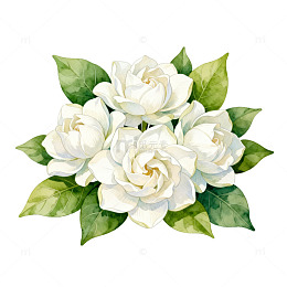 精致手绘栀子花插画