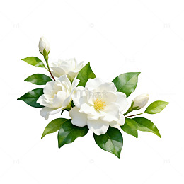 清新雅致白色花卉矢量图