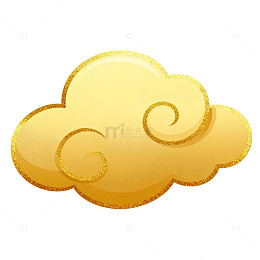 金色卡通云朵图案