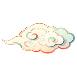 传统中国风云纹图案插画