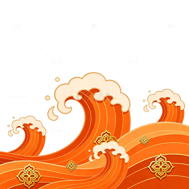 中国风海浪图案元素设计素材