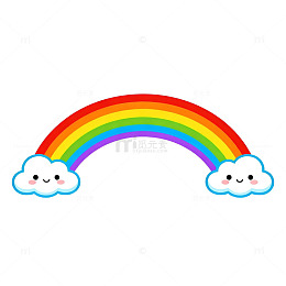 卡通彩虹云朵图案贴纸