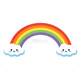 彩虹云朵卡通贴纸