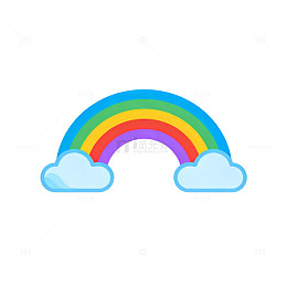 卡通彩虹云朵图案