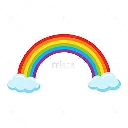 卡通彩虹云朵图案设计元素