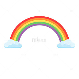 彩虹云朵卡通插画
