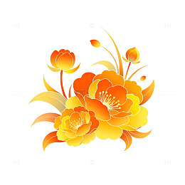 金色花卉装饰图案设计素材