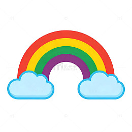 卡通彩虹云朵图案设计