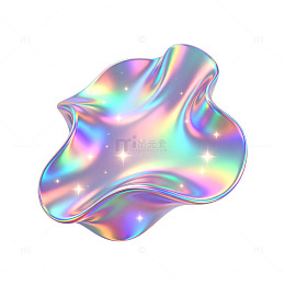 彩虹光泽流动形状图案装饰素材