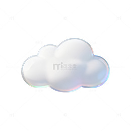 透明云朵创意插画设计素材