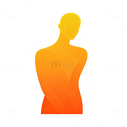 渐变人体剪影艺术插画