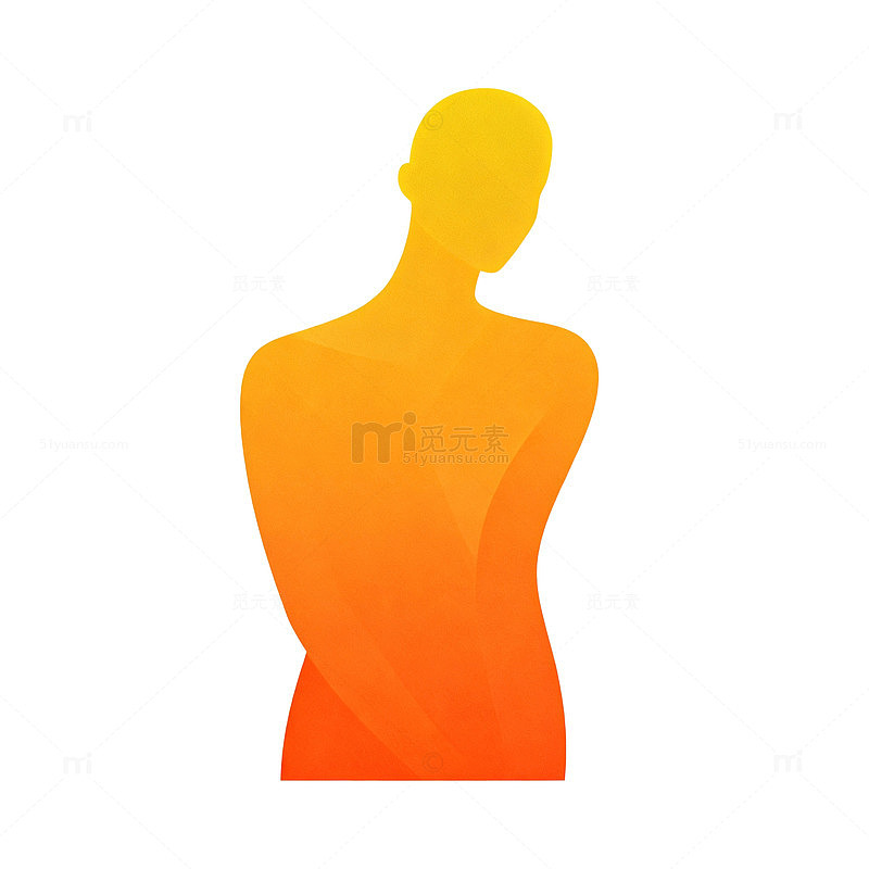 渐变人体剪影艺术插画