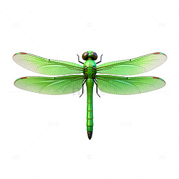 绿色蜻蜓透明背景矢量素材