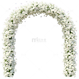白色花卉拱门装饰设计图