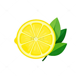 卡通柠檬切片插画素材