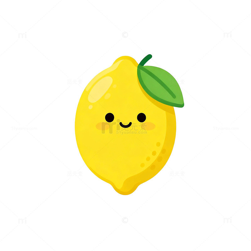 卡通柠檬表情插画素材