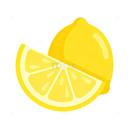 柠檬插画卡通风格水果素材