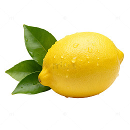 透明背景柠檬水果特写