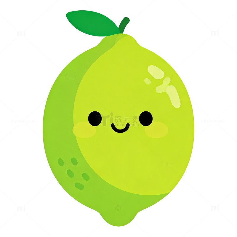 卡通柠檬笑脸图案设计素材