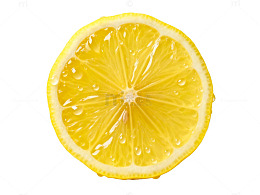 透明背景柠檬片特写