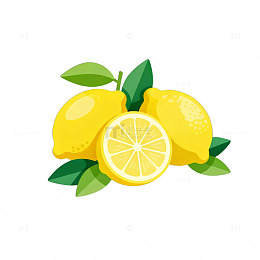 卡通柠檬插画设计素材