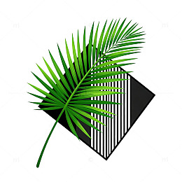 现代立体几何植物图案设计素材