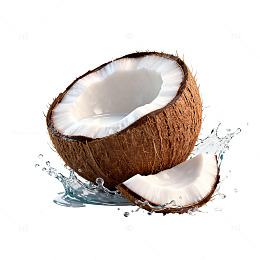 椰子水飞溅效果设计元素