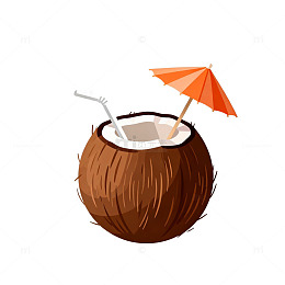 卡通椰子饮料设计素材