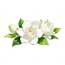 手绘白色栀子花插图