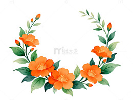 花卉装饰城市背景插画设计素材