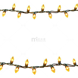 暖色节日灯串装饰素材