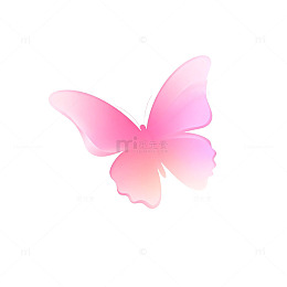粉色渐变蝴蝶矢量插画