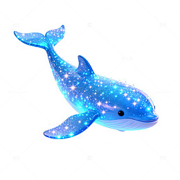 星空海豚创意玩具插画