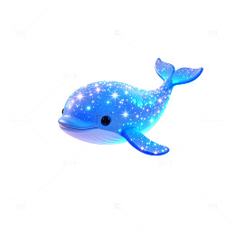 星空鲸鱼幻想彩绘设计素材
