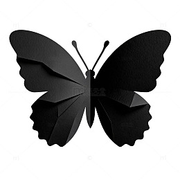 黑色剪纸蝴蝶装饰素材